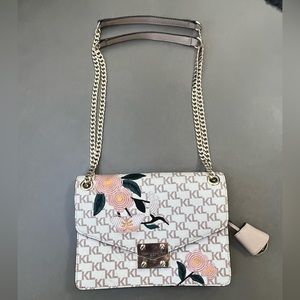 Karl Lagerfeld Bag - Pink Monogram with Gold Chain Straps - New, never used